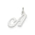 Small Fancy Script Initial A Charm in 14k White Gold