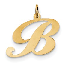 14k Gold Large Fancy Script Initial B Charm hide-image