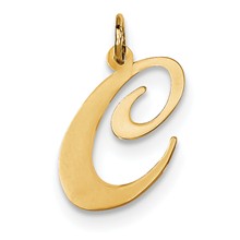 14k Gold Large Fancy Script Initial C Charm hide-image