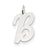 Large Script Initial B Charm in 14k White Gold