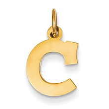 14k Gold Small Block Initial C Charm hide-image
