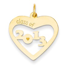 14k Gold Class of 2013 Heart Cut Out Charm hide-image