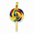 14k Gold Enameled Lollipop Pendant, Pendants for Necklace