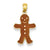 14k Gold Enameled Gingerbread Man Charm hide-image