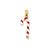 Enameled Candy Cane Charm in 14k Gold