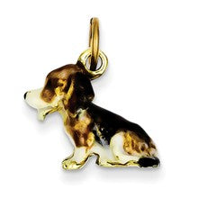 14k Gold Enameled Small Beagle Charm hide-image