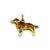 Enameled Small Golden Retriever Dog Charm in 14k Gold