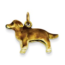 14k Gold Enameled Small Golden Retriever Dog Charm hide-image