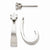 14k White Gold J Hoop w/CZ Earring Jacket, Jewelry Earrings