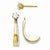 14k Yellow Gold J Hoop w/Rhodium & CZ Earring Jacket, Jewelry Earrings