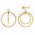 14k Yellow Gold Double Hoop with CZ Earring Jackets