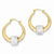 14k Yellow Gold Swarovski Elements Removeable Enhancer on Hoop Earrings