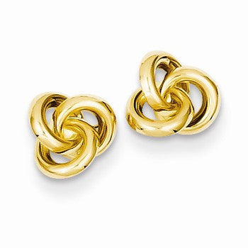 14k Yellow Gold Love Knot Earrings