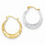 14k Yellow Gold Swarovski Elements Reversible Faceted Hoop Earrings