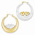 14k Yellow Gold Swarovski Elements Reversible Heart Hoop Earrings