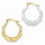 14k Yellow Gold Swarovski Elements Reversible Scalloped Hoop Earrings