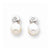 14k White Gold Cultured Pearl CZ Ear, Jewelry Earrings