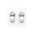 14k Yellow Gold Rhodium Plated Cultured Pearl CZ Earrings