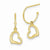 14k Yellow Gold Polished Heart Dangle Post Earrings