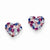 14k Yellow Gold Multi-colored Crystal 6mm Heart Post Earrings