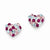 14k Yellow Gold Multi-colored Crystal 6mm Heart Post Earrings
