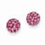14k Rose Crystal 6mm Post Earrings