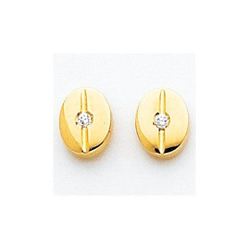 14k Yellow Gold Polished CZ Fancy Post Earrings