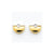 14k Yellow Gold Polished Rhodium CZ Fancy Post Earrings