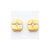 14k Yellow Gold Polished Geometric with CZ Post Earrings