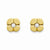 14k Yellow Gold Polished Geometric with CZ Post Earrings