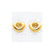 14k Yellow Gold Polished Heart with CZ Post Earrings