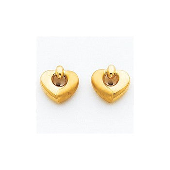 14k Yellow Gold Heart Earrings