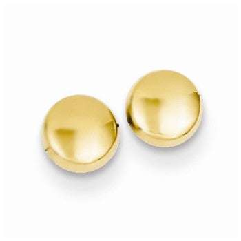 14k Yellow Gold Polished Half Ball Post Earrings