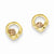 14k Two-tone Polished Diamond-Cut Satin Claddagh Post Earrings