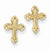 14k Yellow Gold Polished Cross Post Earrings