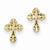 14k Yellow Gold Polished Cross Post Earrings