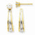 14k Yellow Gold Rhodium J-Hoop with CZ Stud Earring Jackets