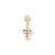 14k Yellow Gold Polished CZ Cross Dangle Post Earrings
