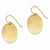 14k Yellow Gold Satin Oval Disc Earrings