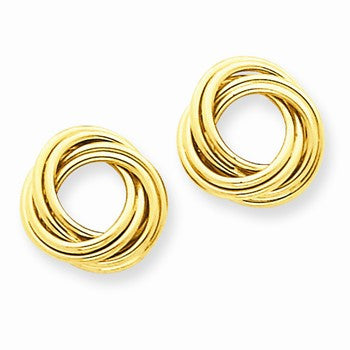 14k Yellow Gold Polished Love Knot Post Earrings