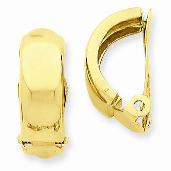 14k Yellow Gold Non-pierced Polished Earrings