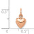 Solid Polished 3-Dimensional Medium Heart Charm in 14k Rose Gold