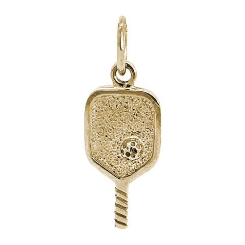 Pickleball Paddle Charm in Yellow Gold Plated