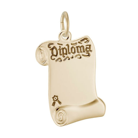 Diploma Charm In Yellow Gold