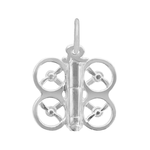 Drone Charm In 14K White Gold