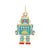 Painted Robot Charm in Yellow Gold Plated