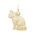 Large Cat Charm in Yellow Gold Plated