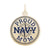 Proud Navy Mom Disc Charm In Yellow Gold