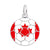 Painted World Soccer – Canadian Flag Charm In Sterling Silver