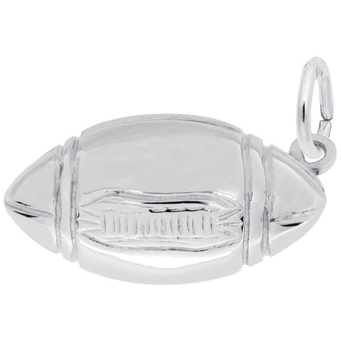 3D Football Charm In 14K White Gold